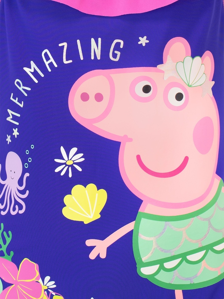 Character Blue Peppa Pig Frill Detail Swimsuit - Image 3 of 3