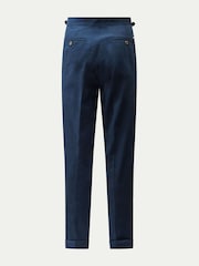 Peckham Rye Blue Linen Blend Smart Trousers - Image 2 of 5