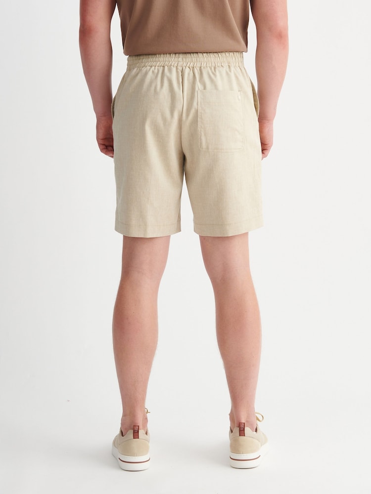 Peckham Rye Natural Comfort Linen Mix Bermuda Shorts - Image 2 of 4 Peckham Rye Natural Comfort Linen Mix Bermuda Shorts - Image 2 of 4