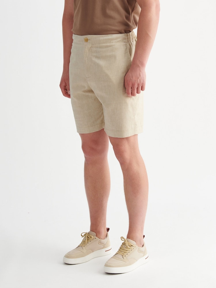 Peckham Rye Natural Comfort Linen Mix Bermuda Shorts - Image 4 of 4 Peckham Rye Natural Comfort Linen Mix Bermuda Shorts - Image 4 of 4