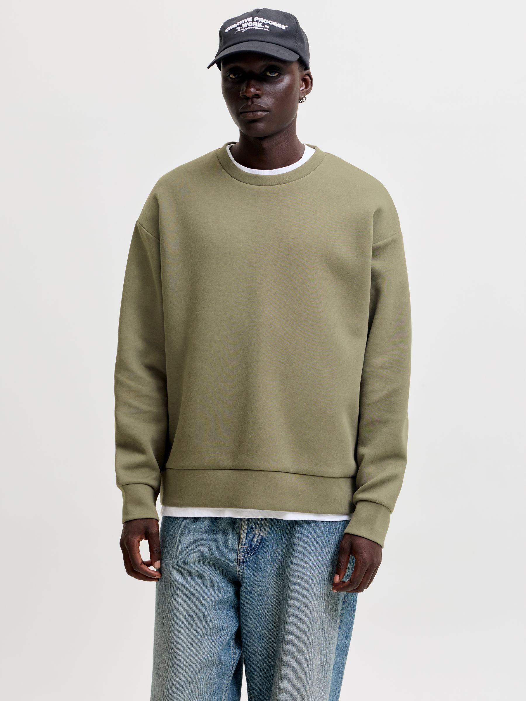 Buy JACK & JONES Green Oversized Crew Neck Sweat Top from Next USA