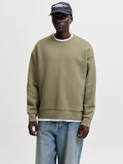 JACK & JONES Green Oversized Crew Neck Sweat Top - Image 6 of 7