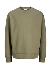 JACK & JONES Green Oversized Crew Neck Sweat Top - Image 7 of 7
