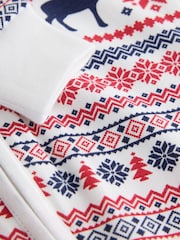 The Little Tailor Cream Cotton Reindeer Fairisle Pattern Christmas Onesie - Image 4 of 4