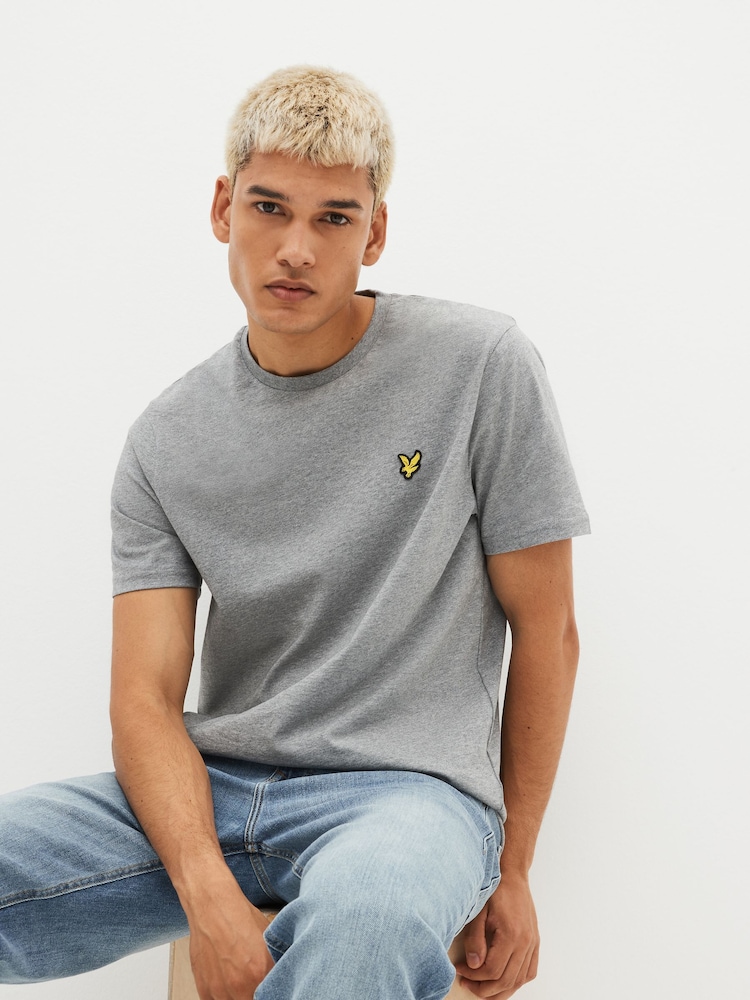 Lyle & Scott Grey Marl Crew Neck Cotton T-Shirt - Image 1 of 8