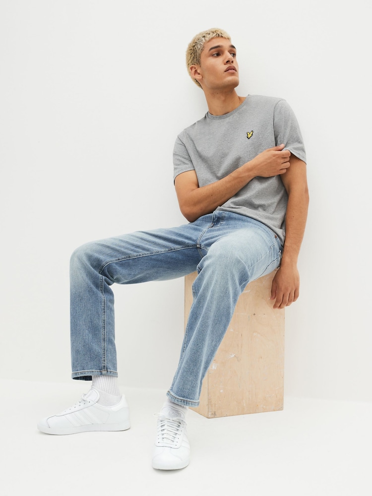 Lyle & Scott Grey Marl Crew Neck Cotton T-Shirt - Image 4 of 8