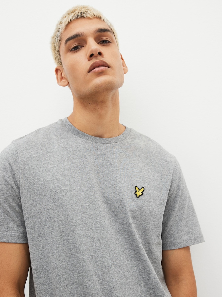 Lyle & Scott Grey Marl Crew Neck Cotton T-Shirt - Image 5 of 8