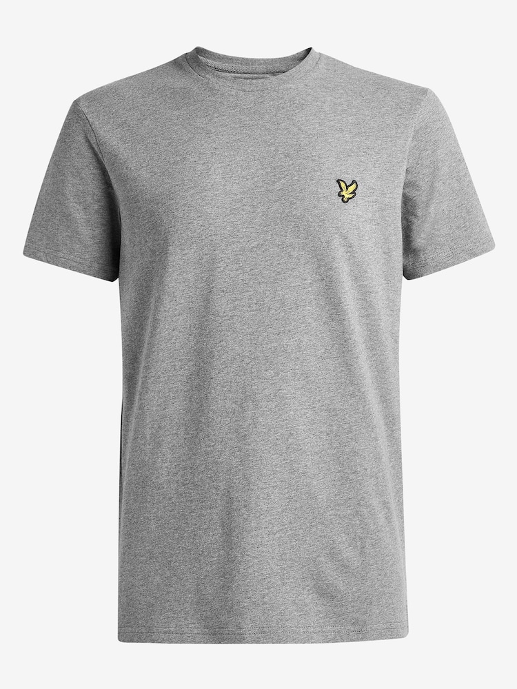 Lyle & Scott Grey Marl Crew Neck Cotton T-Shirt - Image 6 of 8