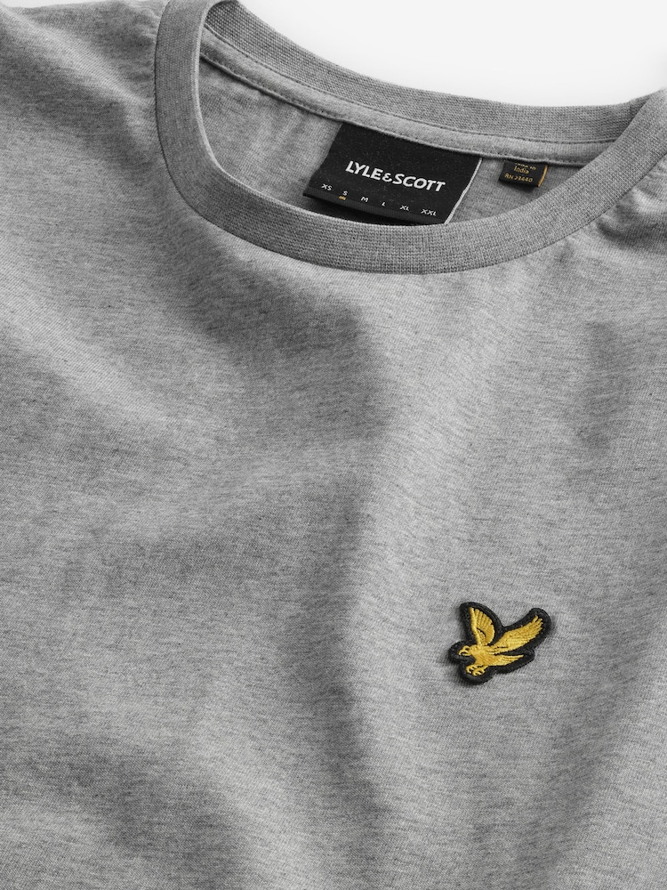 Lyle & Scott Grey Marl Crew Neck Cotton T-Shirt - Image 7 of 8