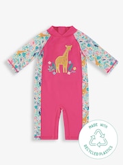 JoJo Maman Bébé Pink Jungle UPF 50 1-Piece Sun Protection Suit - Image 5 of 5
