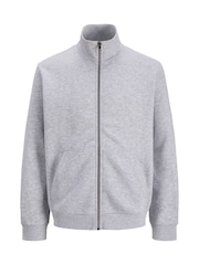 JACK & JONES Grey Relaxed Fit Quarter Zip Sweat Top - Image 5 of 6