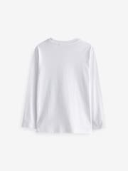 White 5 Pack Long Sleeve T-Shirts (3-16yrs) - Image 3 of 5