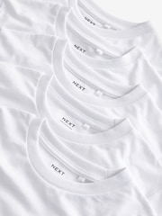 White 5 Pack Long Sleeve T-Shirts (3-16yrs) - Image 4 of 5