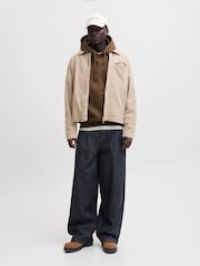 JACK & JONES Brown Relaxed Fit Plain Hoodie - Image 4 of 7
