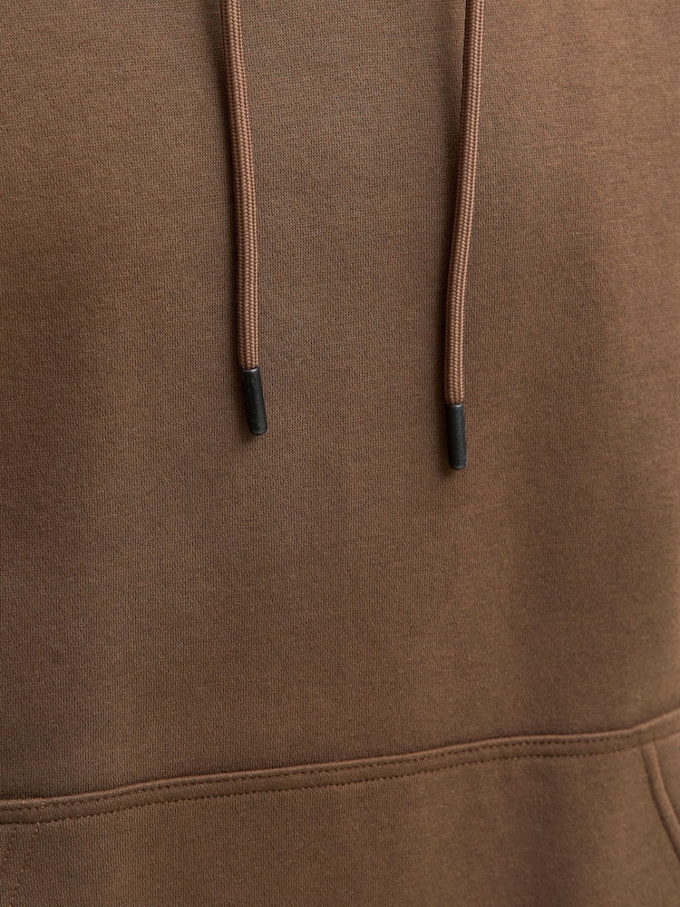 JACK & JONES Brown Relaxed Fit Plain Hoodie - Image 7 of 7 JACK & JONES Brown Relaxed Fit Plain Hoodie - Image 7 of 7
