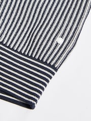 Peckham Rye Blue Open Collar Short Sleeves Knitted Polo - Image 6 of 7