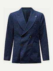 Peckham Rye Blue Contemporary Seersucker Double Breasted Blazer - Image 1 of 5