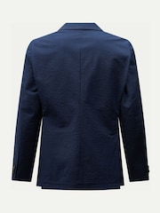 Peckham Rye Blue Contemporary Seersucker Double Breasted Blazer - Image 2 of 5