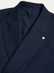 Peckham Rye Blue Contemporary Seersucker Double Breasted Blazer - Image 3 of 5