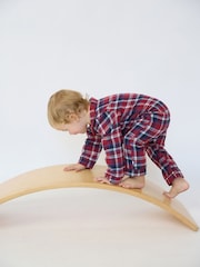 The Little Tailor Red Checked Flannel Button Through Christmas Onesie - Image 2 of 5