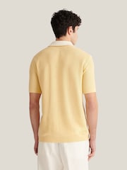 Peckham Rye Yellow Open Stitch Panel Short Sleeves Revere Shirt - Image 4 of 9