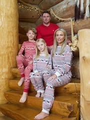 The Little Tailor Red Cotton Reindeer Fairisle Pattern Christmas Pyjamas - Image 5 of 5