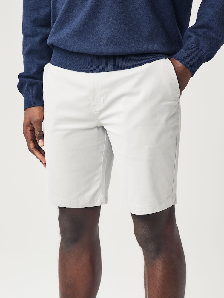 Navy Blue/Grey/Stone Slim Fit Stretch Chinos Shorts 3 Pack - Image 2 of 12 Navy Blue/Grey/Stone Slim Fit Stretch Chinos Shorts 3 Pack - Image 2 of 12