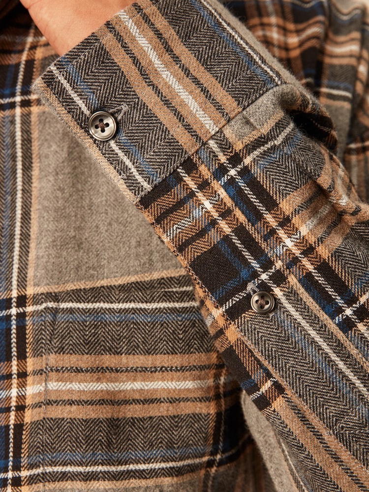 Grey Check Long Sleeve Shirt - Image 2 of 7 Grey Check Long Sleeve Shirt - Image 2 of 7