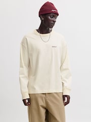 JACK & JONES White Long Sleeve Back Print T-Shirt - Image 3 of 11