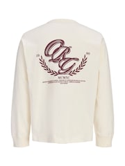 JACK & JONES White Long Sleeve Back Print T-Shirt - Image 7 of 11