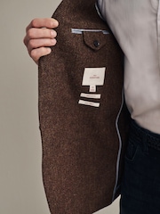 Rust Brown Signature Moons British Wool Textured Blazer - Image 5 of 5