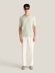 Peckham Rye Green Open Collar Short Sleeves Knitted Polo - Image 2 of 6