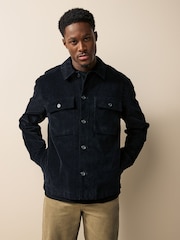 Black Micro Corduroy Shacket - Image 1 of 10