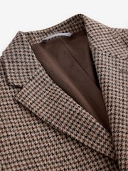 Brown Signature Moon's Wool Dogtooth Blazer - Image 10 of 12