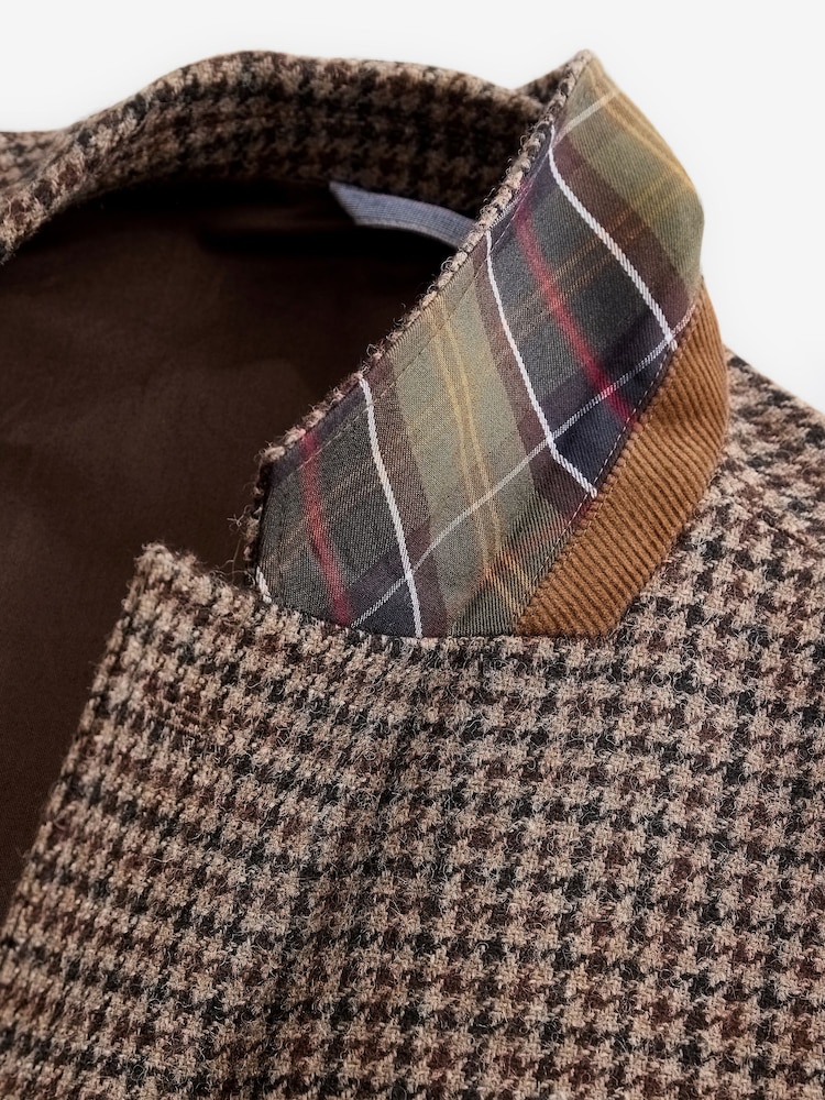 Brun - Blazer Signature Moon's en laine à motif pied-de-poule - Image 11 of 12