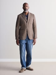 Brown Signature Moon's Wool Dogtooth Blazer - Image 2 of 12