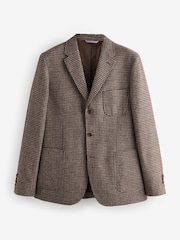 Brown Signature Moon's Wool Dogtooth Blazer - Image 9 of 12