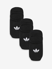 Pack de tres pares de calcetines invisibles en negro de adulto de adidas Originals - Imagen 1 de 5