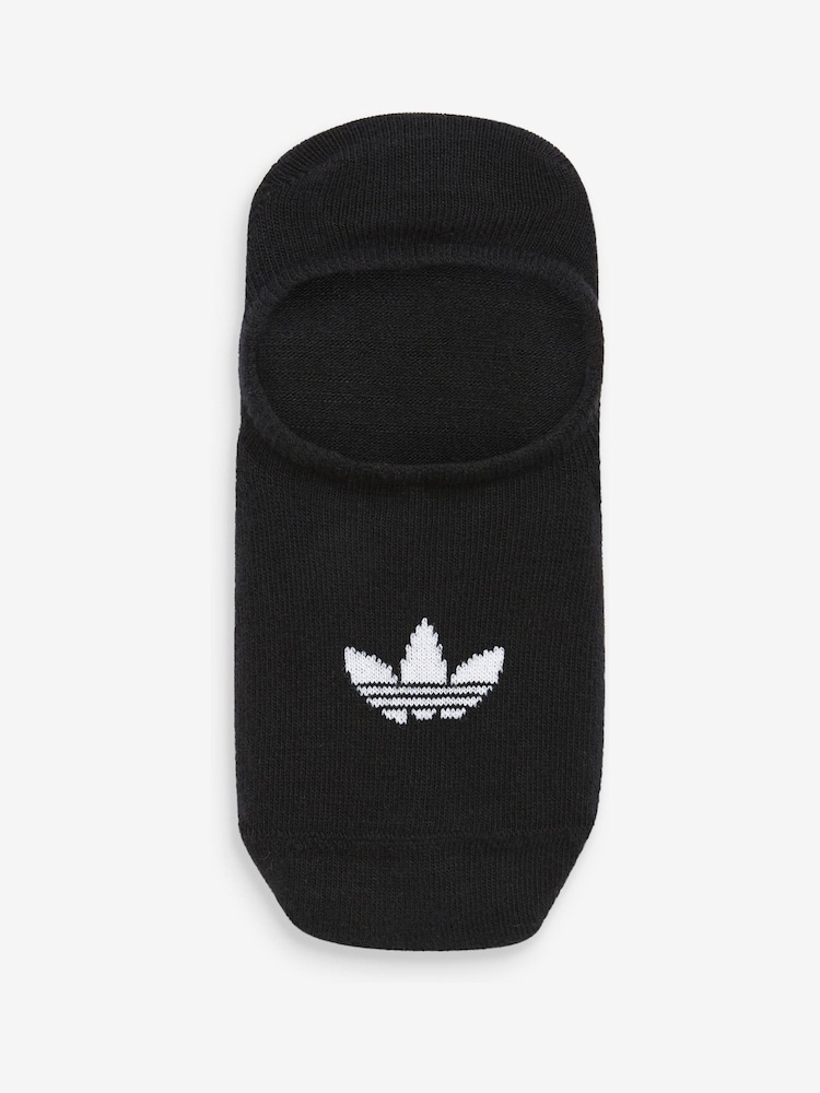 Pack de tres pares de calcetines invisibles en negro de adulto de adidas Originals - Imagen 2 de 5