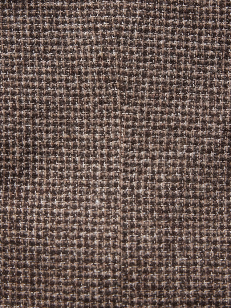 Brown Brushed Check Blazer With Wool - Image 10 of 10