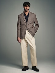 Brown Brushed Check Blazer With Wool - Image 2 of 10