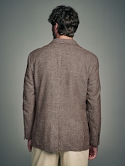 Brown Brushed Check Blazer With Wool - Image 3 of 10
