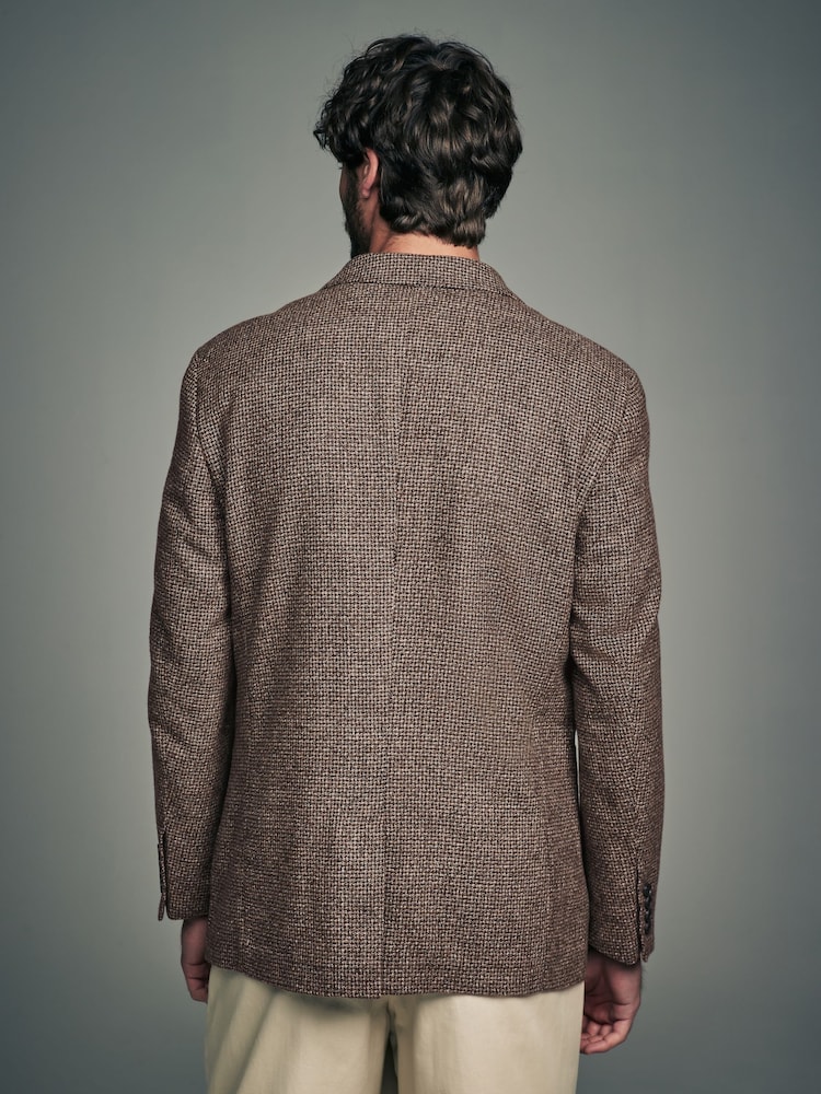 Коричневий - Brushed Check блейзер With Wool - Image 3 of 10