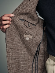 Brown Brushed Check Blazer With Wool - Image 5 of 10
