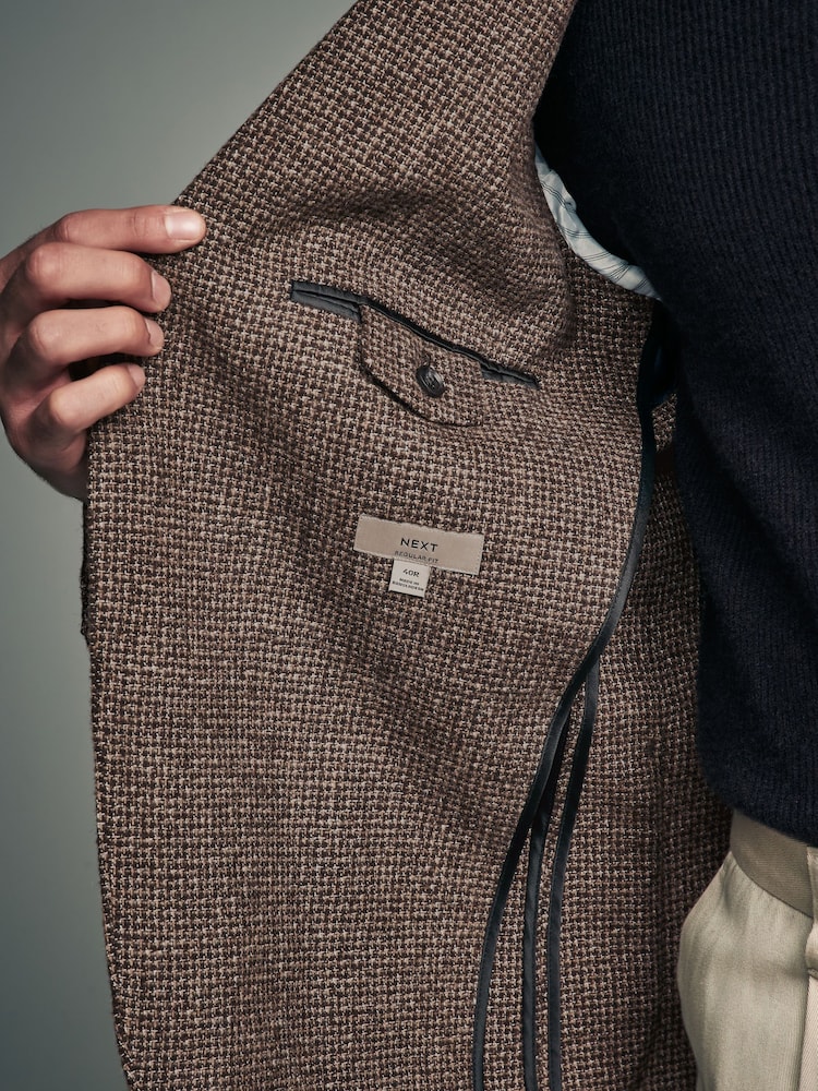 Коричневий - Brushed Check блейзер With Wool - Image 5 of 10