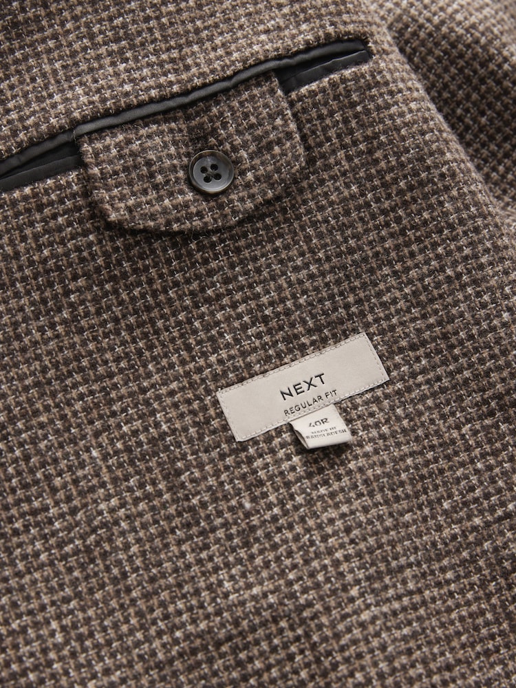 Коричневий - Brushed Check блейзер With Wool - Image 8 of 10