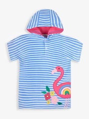 Синий с фламинго - Махровое пончо с капюшоном JoJo Maman Bébé - Image 3 of 5