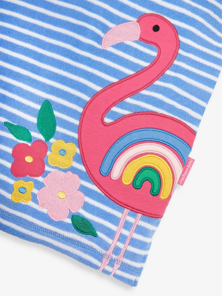 Blau, Flamingo - Jojo Maman Bébé Poncho aus Frottee mit Kapuze - Bild 5 von 5 Blau, Flamingo - Jojo Maman Bébé Poncho aus Frottee mit Kapuze - Bild 5 von 5