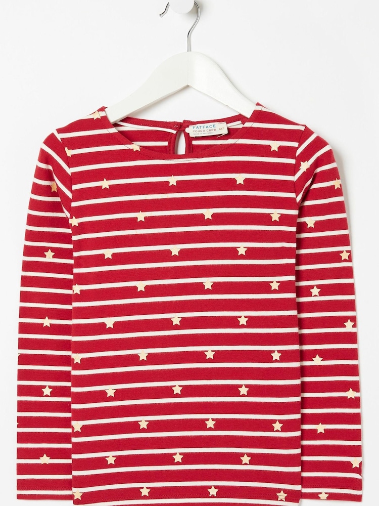 FatFace Red Star Breton T-Shirt - Image 4 of 4