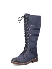 Rieker Womens Blue Zipper Boots - Image 4 of 11